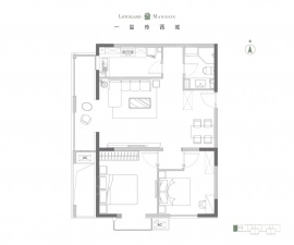 2室2厅1卫户型图