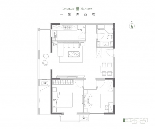 2室2厅1卫户型详情