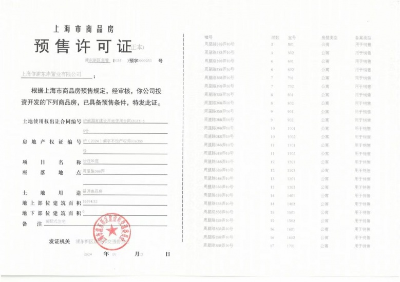 华发观澜半岛预售许可证