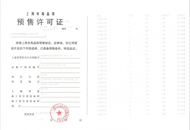 华纺棠樾预售许可证