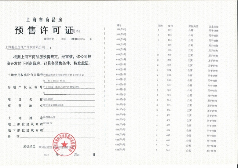 象屿江湾悦府预售许可证