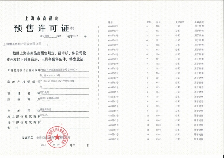象屿江湾悦府预售许可证