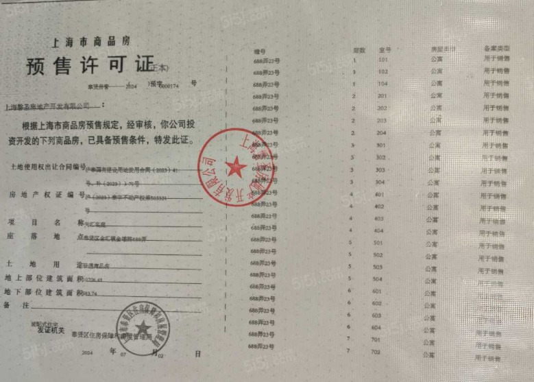 象屿江湾悦府预售许可证