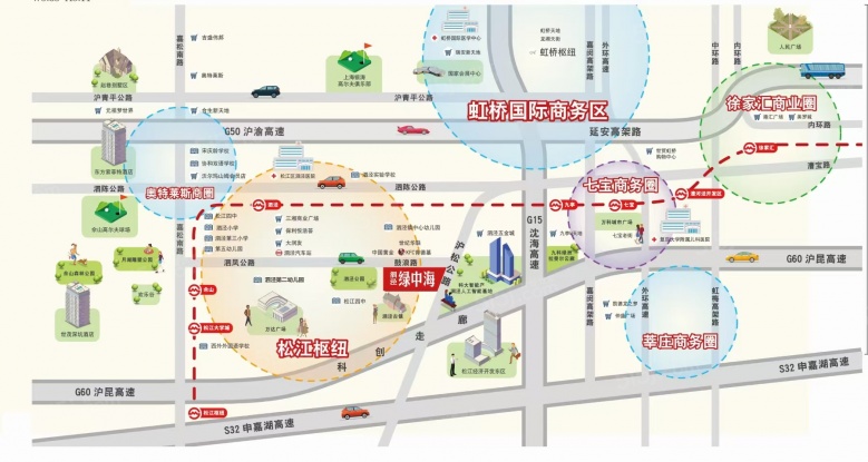 泗泾绿中海区位图