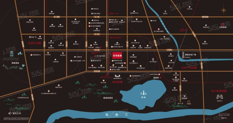 文鸿金座区位图