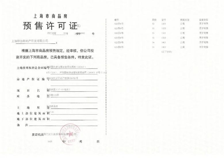 古美阅华预售许可证