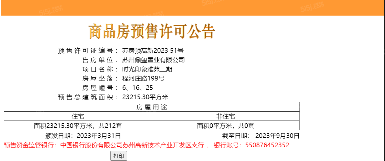 保利时光印象预售许可证