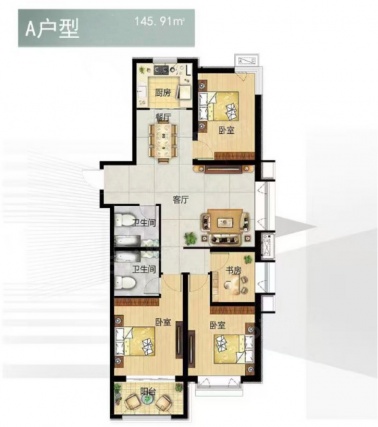 4室2厅2卫户型详情