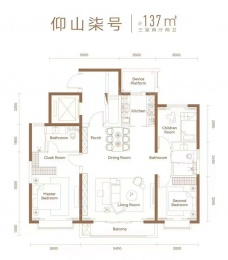 3室2厅2卫户型图