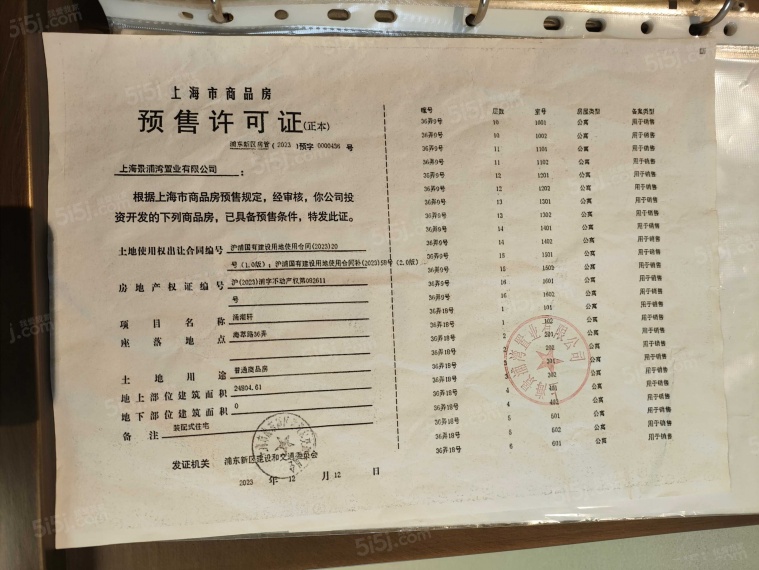 涌潮府预售许可证