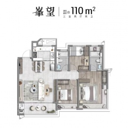 3室2厅2卫户型图