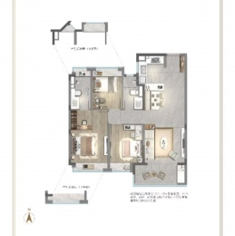 3室2厅2卫户型图