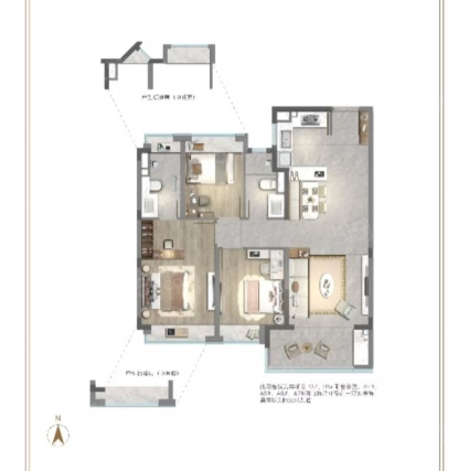3室2厅2卫户型详情