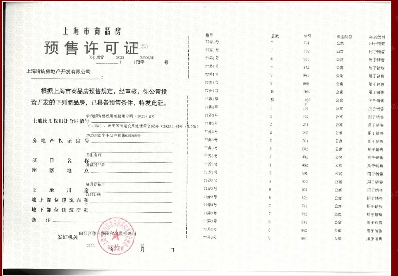 中启云启春申预售许可证