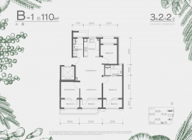 3室2厅2卫户型图