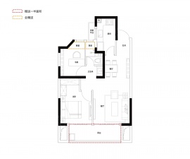 2室2厅1卫户型图