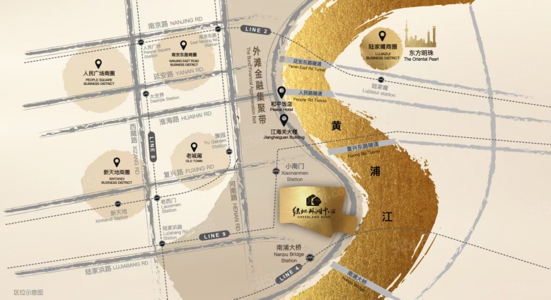 绿地外滩中心T1幢总裁公馆区位图