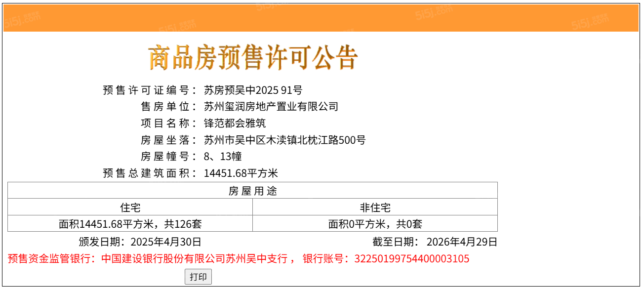 金地峯范预售许可证