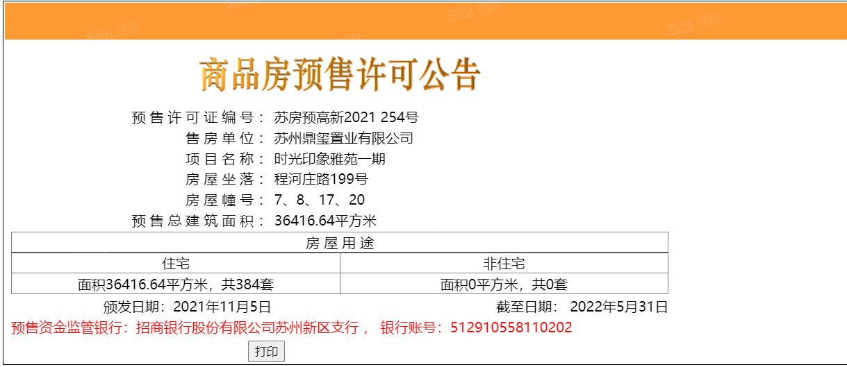 保利时光印象预售许可证
