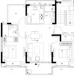 2室2厅2卫户型图