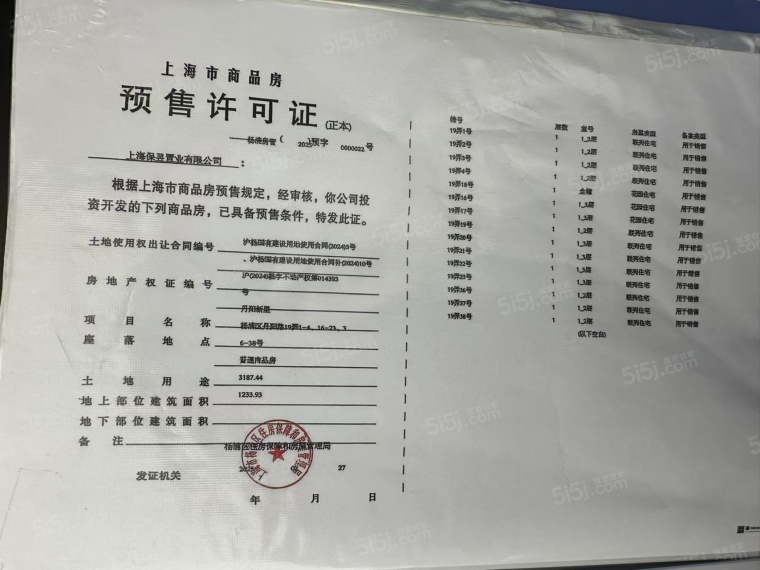 保利外滩序预售许可证