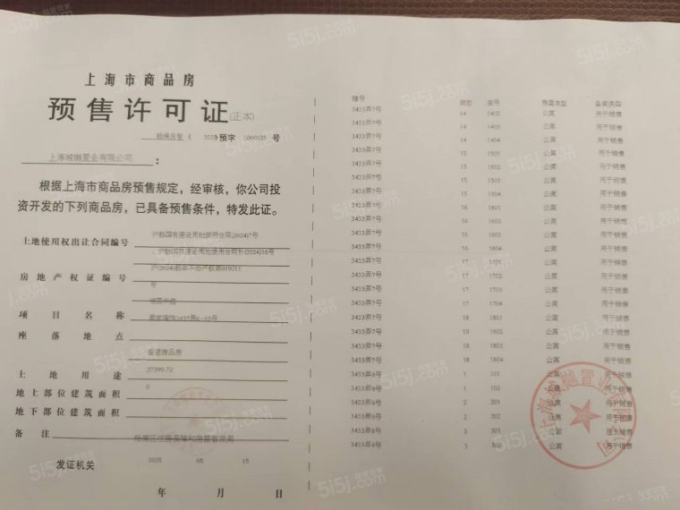 翎翠滨江预售许可证