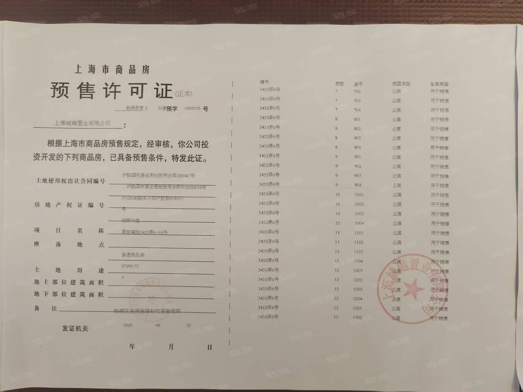 翎翠滨江预售许可证