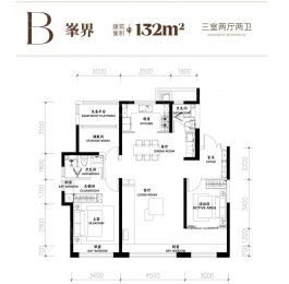 3室2厅2卫户型图