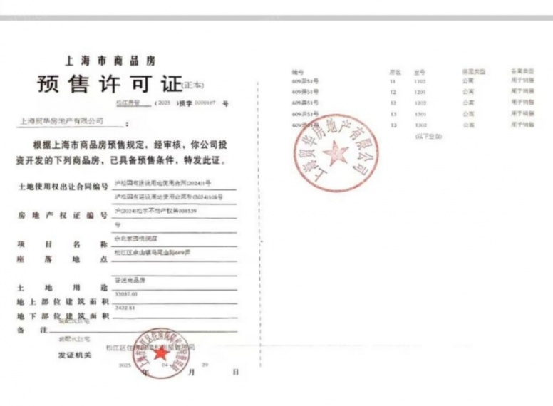 国贸海屿佘山预售许可证