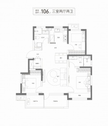 3室2厅2卫户型图