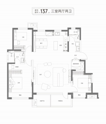 3室2厅2卫户型详情