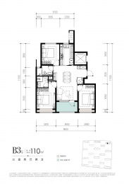3室2厅2卫户型图