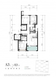 3室2厅2卫户型图