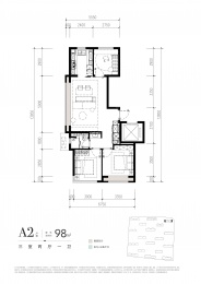 3室2厅1卫户型图