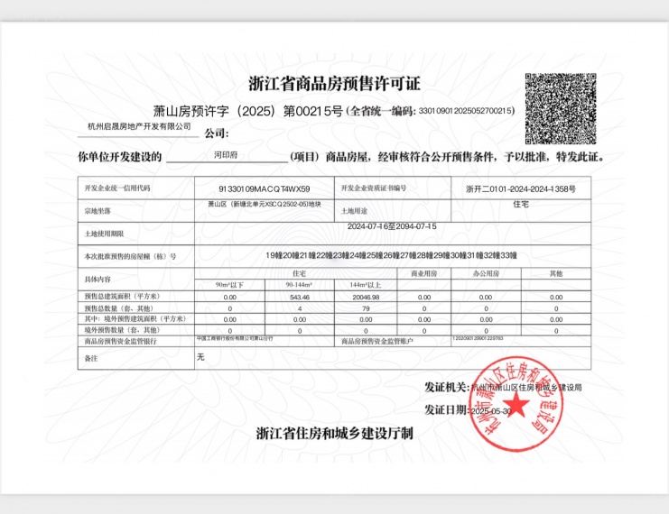 河印府预售许可证