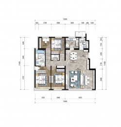 4室2厅2卫户型图