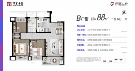 3室2厅1卫户型图