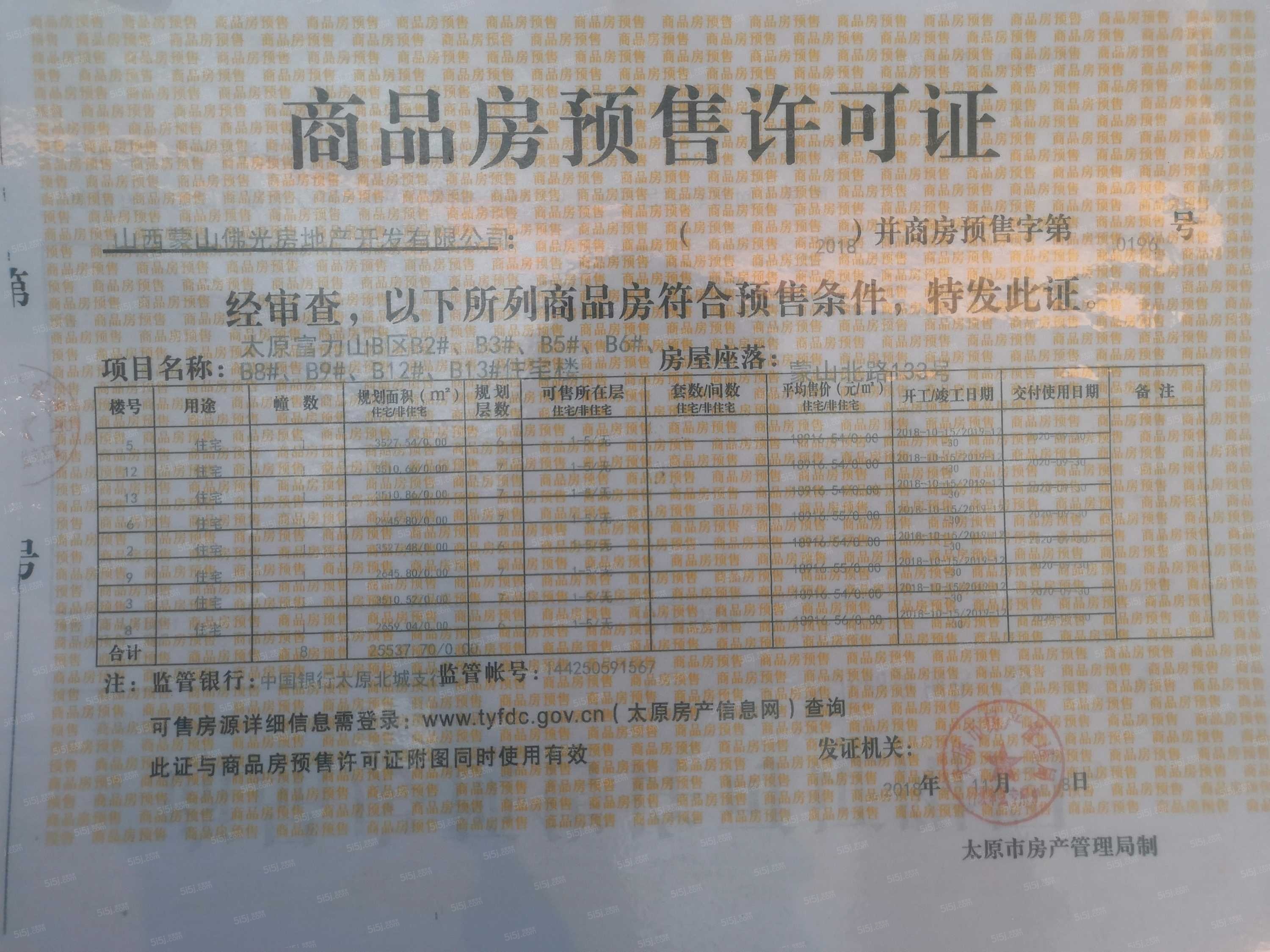 富力山预售许可证