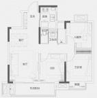 3室2厅1卫户型图