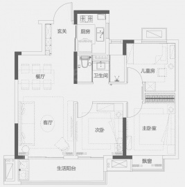招商金茂依云上城3室2厅1卫