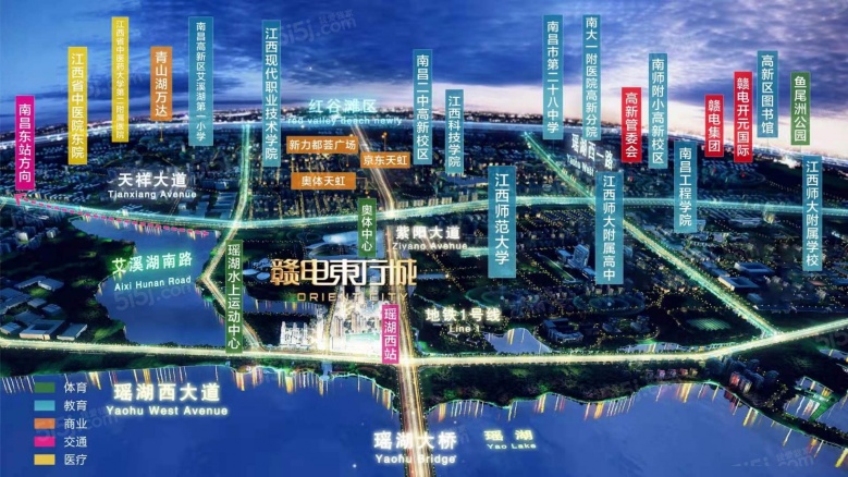 赣电东方城区位图
