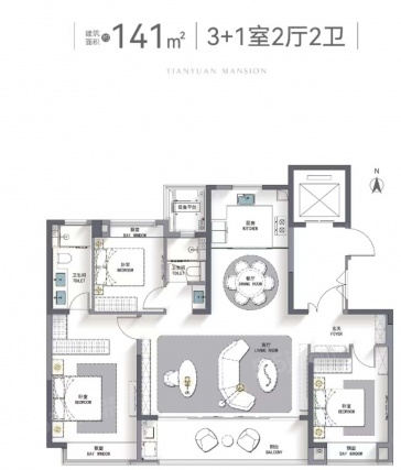 3室2厅2卫户型详情