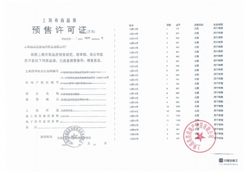 印象青城预售许可证