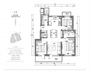 3室2厅2卫户型图