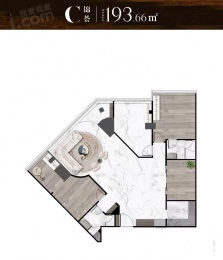 3室2厅2卫户型图