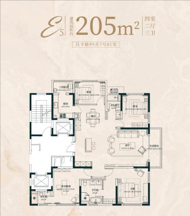 4室2厅3卫户型详情