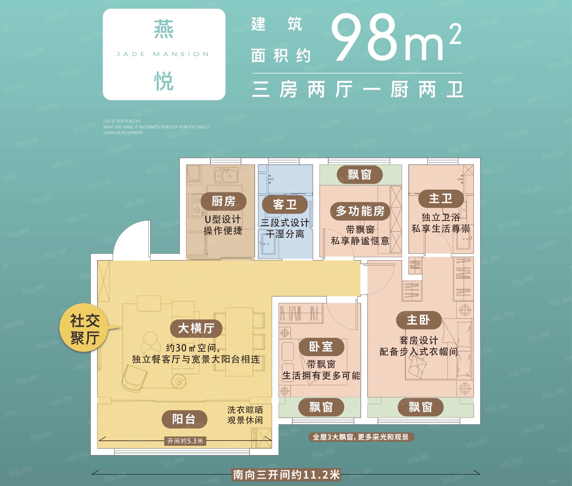 星叶燕尚玥府3室2厅2卫