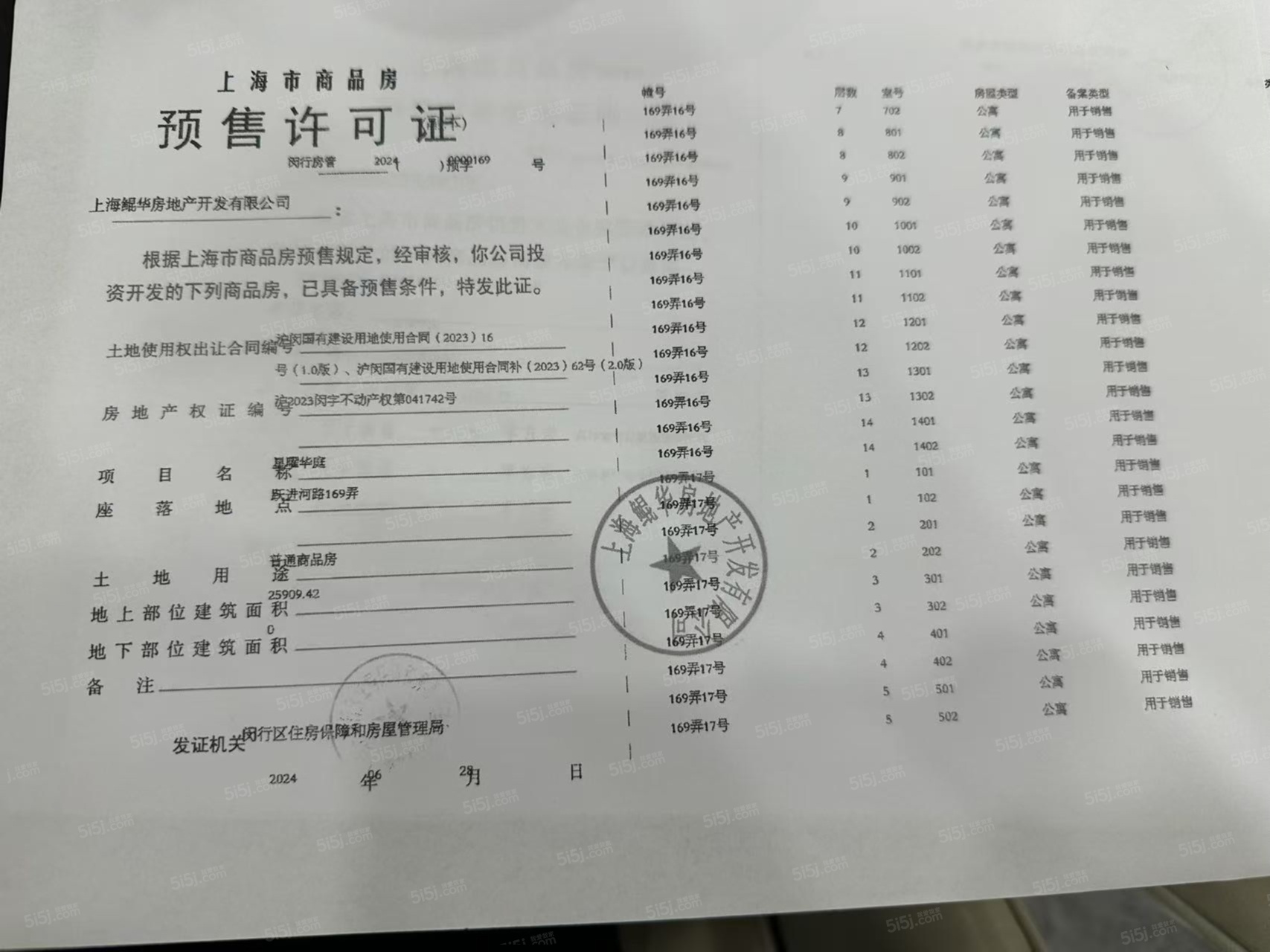 大华星耀预售许可证