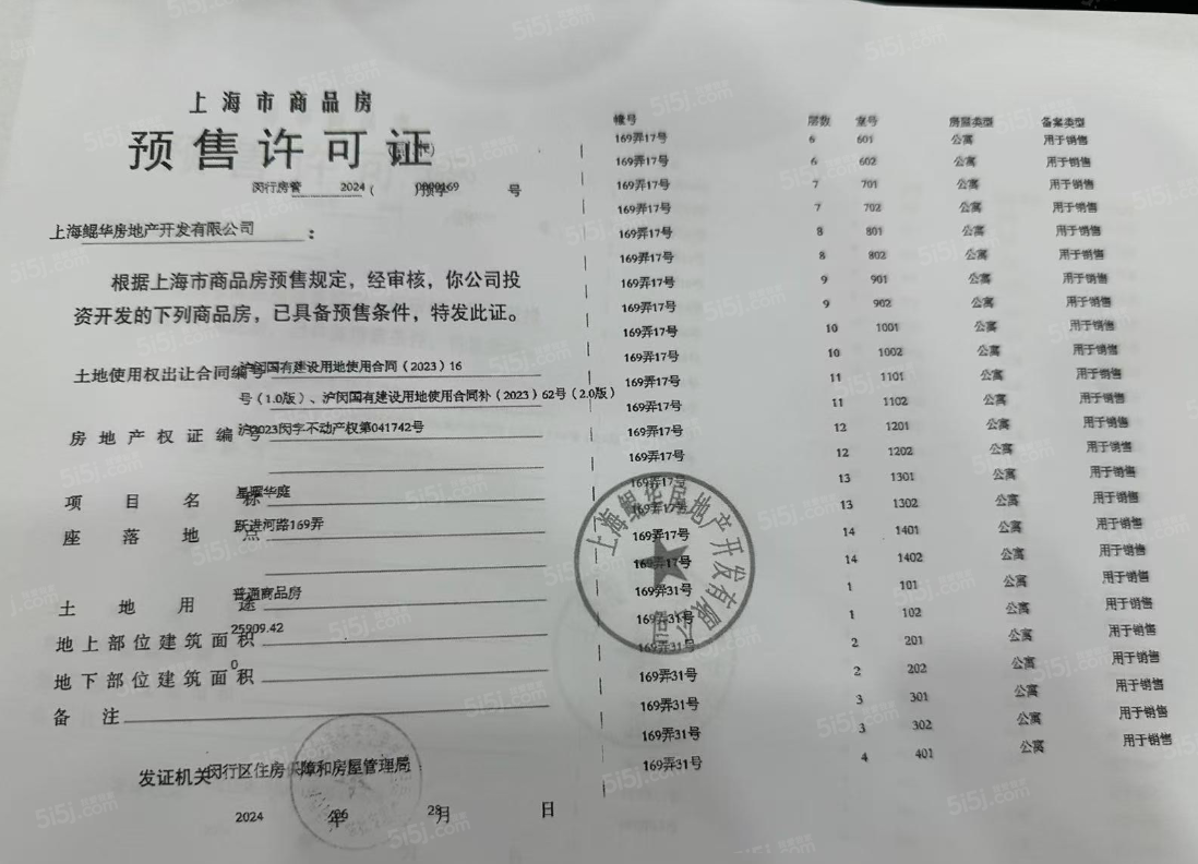 大华星耀预售许可证
