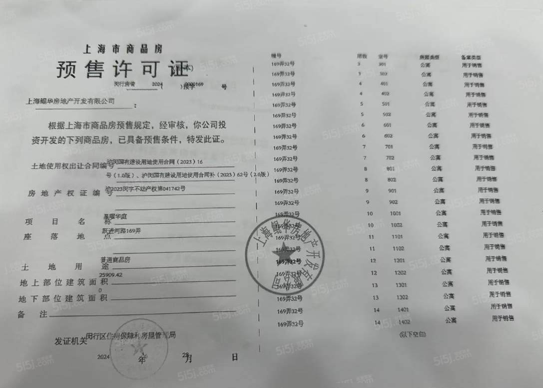 大华星耀预售许可证